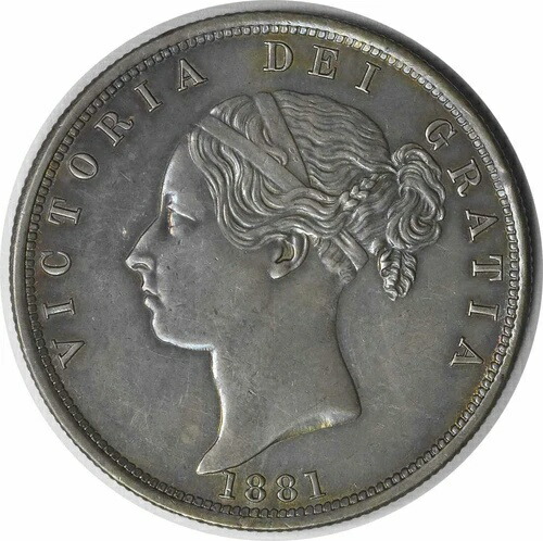 1881年 イギリス 1/2クラウン KM756 AU 未認定 #122