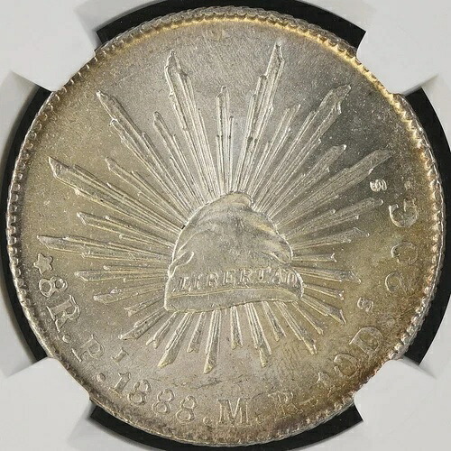 メキシコ: 共和国、銀 8 レアル 1888-Pi MR、サン ルイス ポトシ造幣局、NGC MS-62! 120,450円