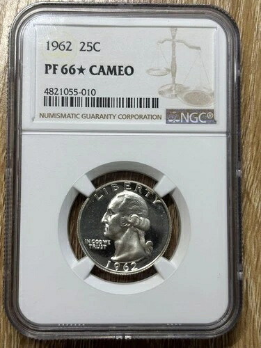 PF66 CAMEO 1962年 アメリカ 25セント銀貨 NGC USA / 65