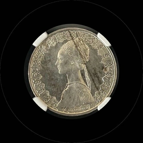 イタリア 500リラ 1959 NGC MS63 ワールドコイン / 101