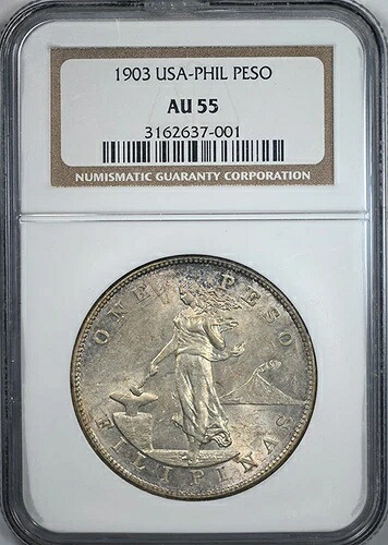 1903 アメリカ フィリピン ペソ NGC AU55