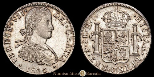 フェルナンド 7 世 8 レアル (27,01g) 1810/9 メキシコ H・J AC-1311 EBC-