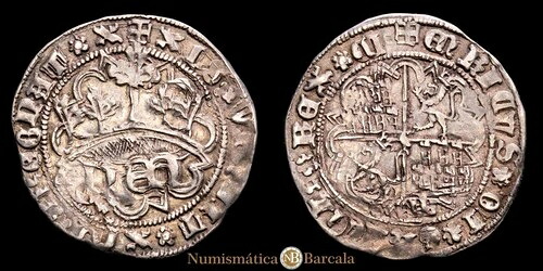 エンリケ 4 世 1 レアル (3,39 グラムモス) (1454-1474) セゴビア (AB.712 var)(Imperatrix E4)