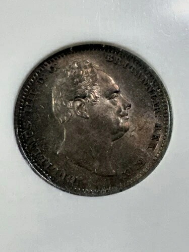 1836年イギリス1シリング銀貨、NGCグレードMS64