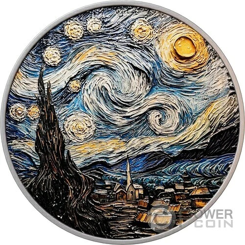STARRY NIGHT スターリーナイト 2オンス シルバーコイン 2000フラン カメルーン 2025-
