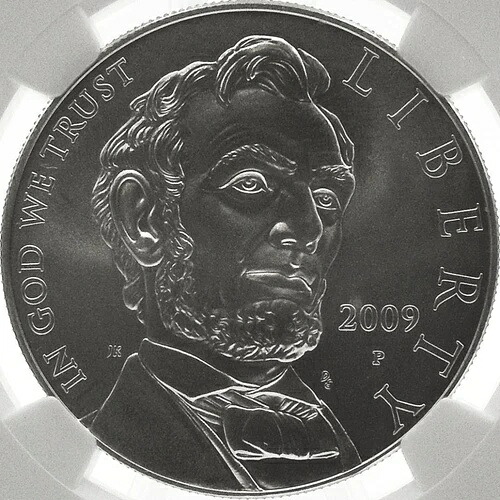 2009年 アメリカ エイブラハム・リンカーン 1ドル銀貨 NGC MS70 / 77