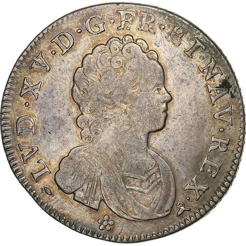 [#135637] フランス、ルイ15世、1/4エキュ・ヴェルトゥガダン、1716年、ルーアン、改革派、銀、E