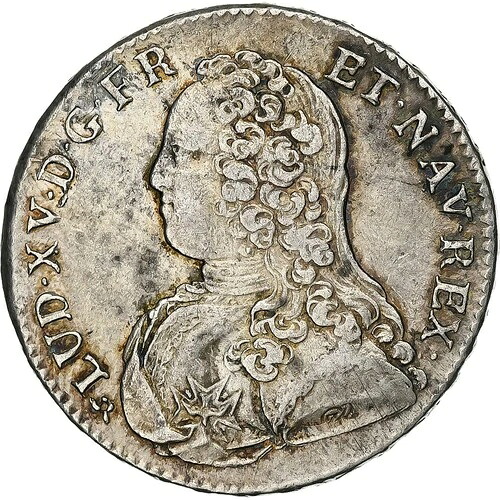 [#135641] フランス、ルイ 15 世、1/2 Ecu aux Branch d'olivier、1729 年、ルーアン、シル、ヴェ