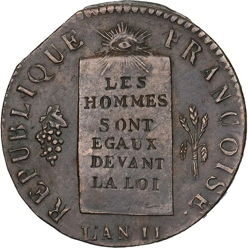[#1508551] フランス、コンベンション、1/2 ソル・ア・ラ・バランス、1793 / AN II、ラ・ロシェル、｜WORLD RESOURCE【QUEEN店】