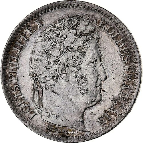 [#485740] フランス、ルイ・フィリップ1世、2フラン、1847年、ボルドー、銀貨、EBC、ガドゥ｜WORLD RESOURCE【QUEEN店】