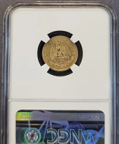 1918年 メキシコ ゴールド 5ペソ G5P イダルゴ NGC AU 53 希少 美品 日付良好