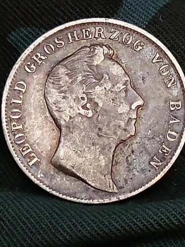 1840 1/2 グルデンシルバー レオポルド・グロッシャーツォーク・フォン・バーデン 163,900円