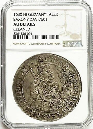 1630年 ドイツ ザクセン ターラー ジョン・ジョージ 装甲胸像コイン NGC 約 UNC*｜WORLD RESOURCE【QUEEN店】 165,550円