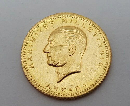 1923 / 49 ゴールド トルコ 25 クルシュ ケマル アタチュルク 未流通金貨