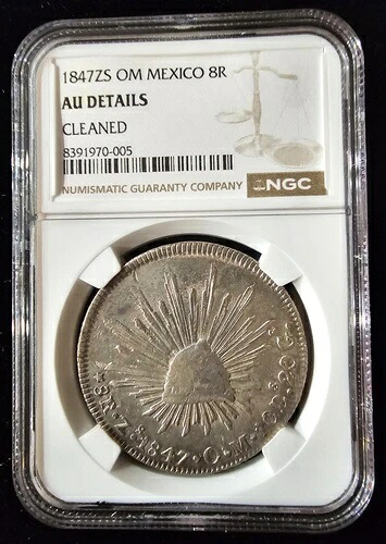 1847 ZS OM メキシコ 8レアル - NGC AU 詳細