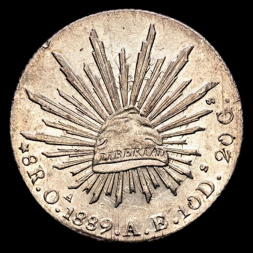 メキシコ共和国 8 Reales 1889 オアハカ AE KM377.11、DP-Oa34。カプセル化ポ｜WORLD RESOURCE【QUEEN店】