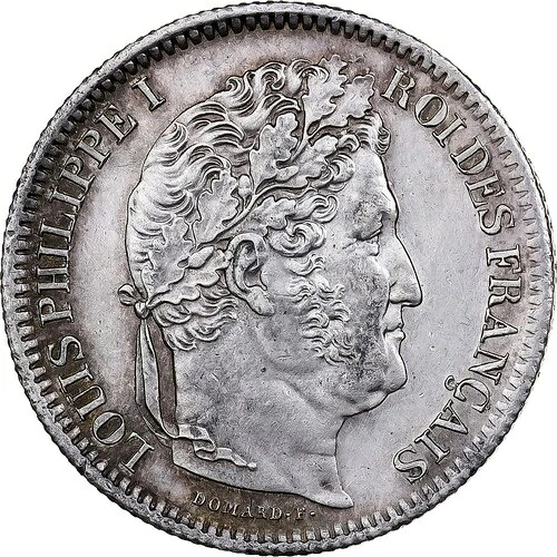 [#485741] フランス、ルイ・フィリップ1世、2フラン、1841年、ボルドー、銀貨、NGC、UNC D
