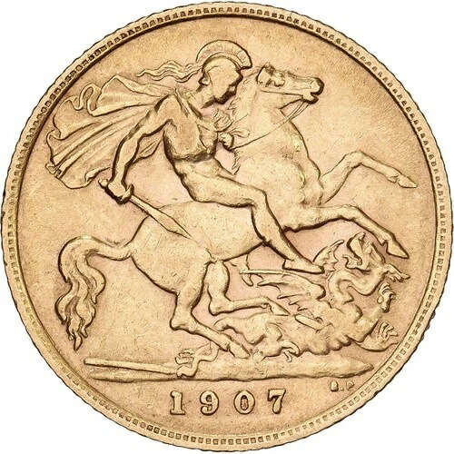 [#1213569] イギリス、エドワード7世、1/2ソブリン金貨、1907年、金、EF、KM:804