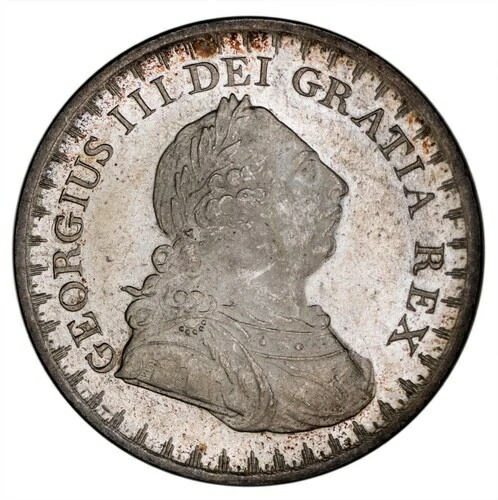 イギリス。ジョージ3世 1811年 3シリング銀行トークン、GEMプルーフ、14.56グラム