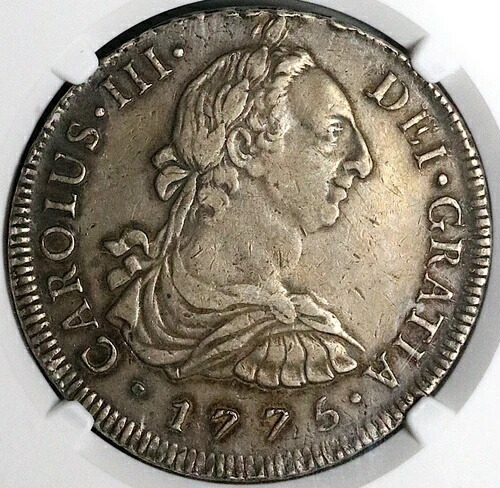 1775 NGC XF 40 ペルー 8 レアレス チャールズ 3 世 リマ ピラーズ ドル コイン (25051302D)