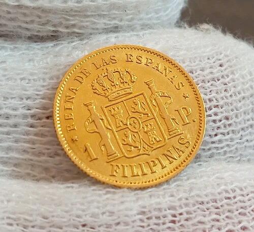 1ペソ金貨 スペイン フィリピン コブ イサベル2世 スペイン マニラ Rst.Origin.Shine