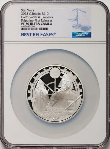 G.B. 2023 ダース・ベイダー & 皇帝パルパティーン 10 ポンド 5 オンス シルバー コイン、NGC PF70 U.C.