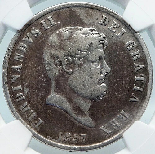 1857年 イタリア イタリア諸州 ナポリ SIC フェルディナンド2世王国 銀貨 NGC i85311