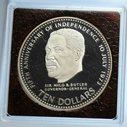 1973年 バハマ独立記念 ミロ・バトラー ヴィンテージ オールドプルーフ シルバー 10ドルコイン i112738