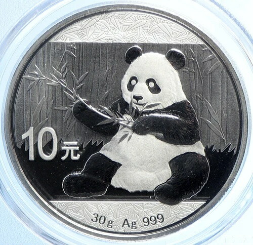 2017年 中国 パンダ＆ブランチ 天壇 銀貨 10元 PCGS i109884