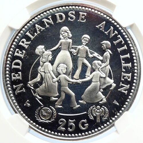 1979年 オランダ領アンティル諸島 ジュリアナ女王 プルーフ銀貨 25グルデン NGC i105707
