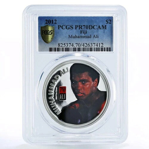 フィジー 2ドル モハメド・アリ ボクサー 世界チャンピオン PR70 PCGS コイン 2012