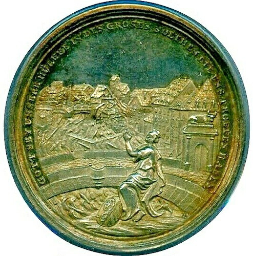 1784年 ニュルンベルク銀貨「ニュルンベルク洪水」メダル PCGS SP62 希少