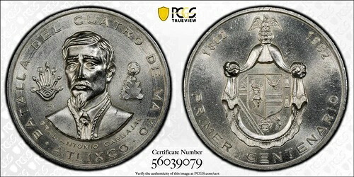 メキシコ 1962年 メダルグローブ 796a センテナリー シンコ・デ・マヨ トップポップ PCGS MS66