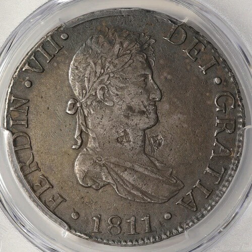 1811-C CL スペイン 8レアル、PCGS XF 詳細、カディス造幣局