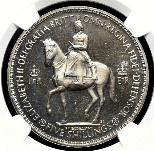 イギリス。1953年エリザベス2世戴冠式プルーフクラウン、NGC PF66カメオ 149,050円