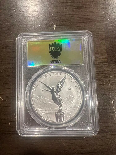 2024年 メキシコ 1 オンザ シルバー リバース プルーフ リベルタッド PCGS ウルトラゴールド PR70。1/10