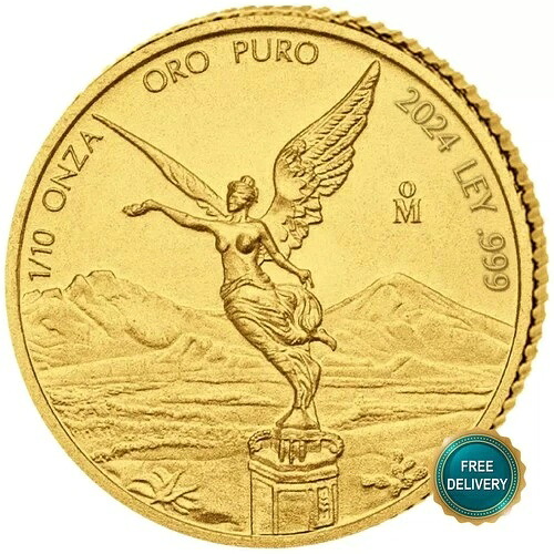 2024年 メキシコ 1/10オンス 999 プアゴールド リベルタッド 勝利の女神 わずか1750個 希少
