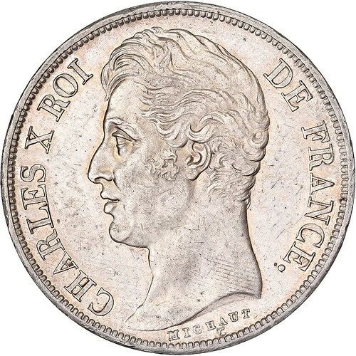 [#981542] フランス、シャルル10世、2フラン、1828年、リール、銀貨、EBC、ガドゥリー:516-
