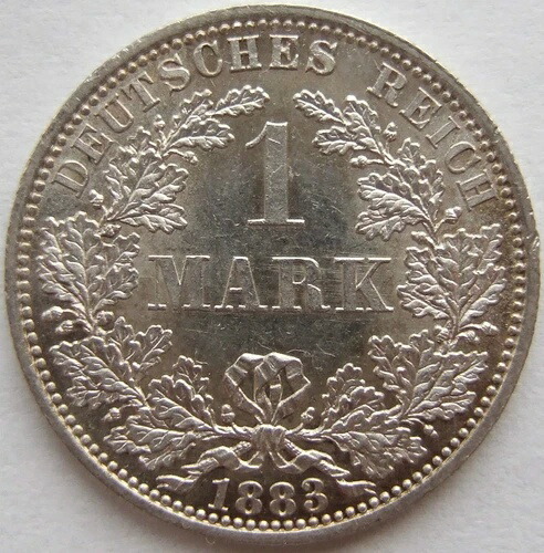 ドイツ帝国 1マルク 1883年 コイン A 非常にきれい /