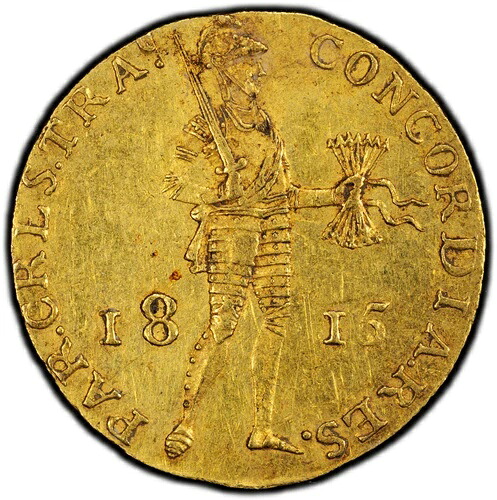 オランダ：金ダカット 1815 AU 55 PCGS