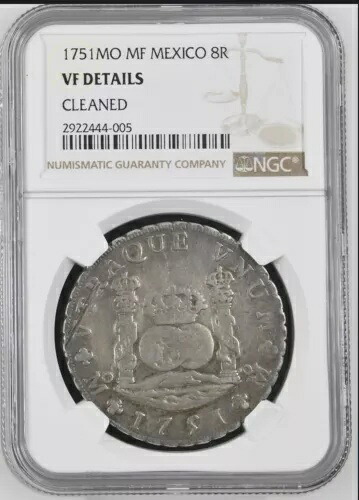 8R 1751MO MF メキシコ NGC VF 詳細、クリーニング済み