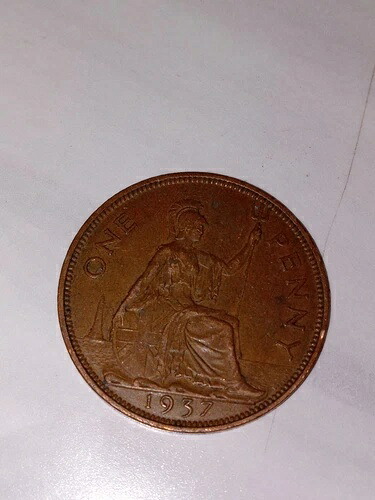 1937年イギリス1ペニー硬貨