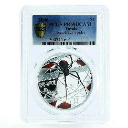2006年ツバル 1オンス シルバー レッドバックスパイダー PR-69 PCGS