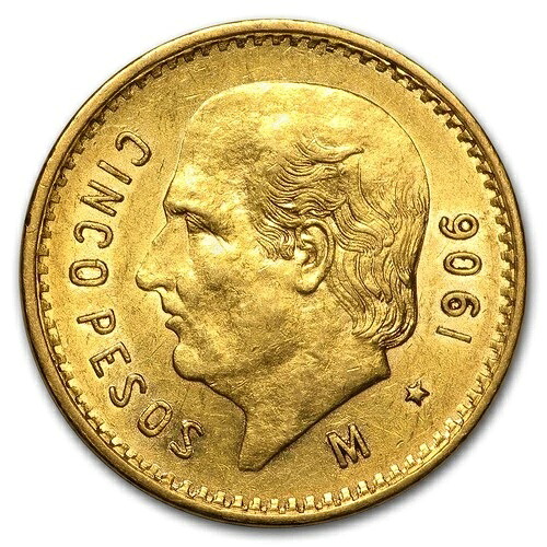 1906年メキシコ金貨5ペソBU