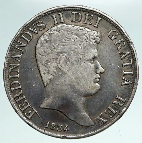 1834年 イタリア イタリア諸州 ナポリ SIC フェルディナンド2世王国 銀貨 i90967