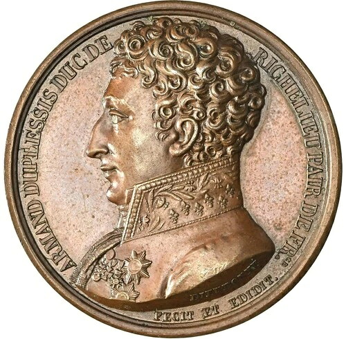 フランス - 1817年「アルマン・デュ・プレシ」 - ブロンズメダル - NGC MS63 BN - 素晴らしい!