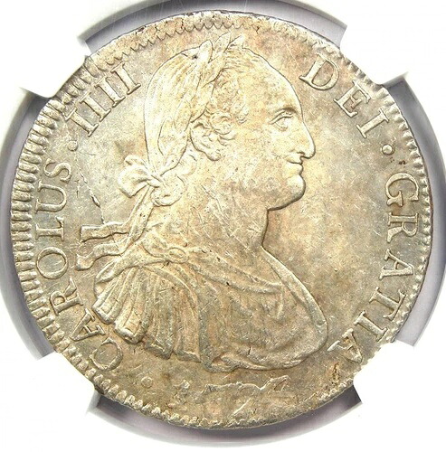 1796年 メキシコ カルロス4世 8レアル コイン 8R - NGC MS61 認定 (未流通 UNC)