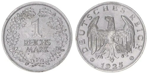 サンプル鋳造ワイマール1マークJ.319 1925 F 75815