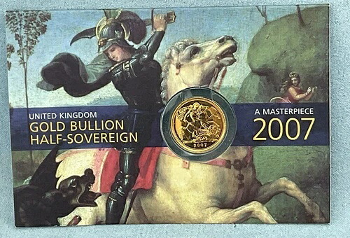 2007年 英国 ハーフソブリン金貨 エリザベス2世 - BU、発行枚数わずか75,000枚