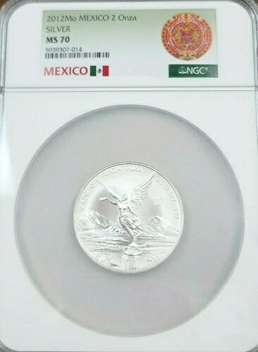 2012年 メキシコ シルバー リベルタッド 2 オンザ NGC MS 70 パーフェクト 極めて希少 登録